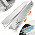 2PCS Kitchen Stove Counter Gap Covers, Stainless Steel Gap Cover, Cooktop Trim Kit, Stove Gap Guards, Oven Gap Filler, Heat Resistant & Effectively Protect Stove Gap Filler(13.8"-27.5" Silvery)