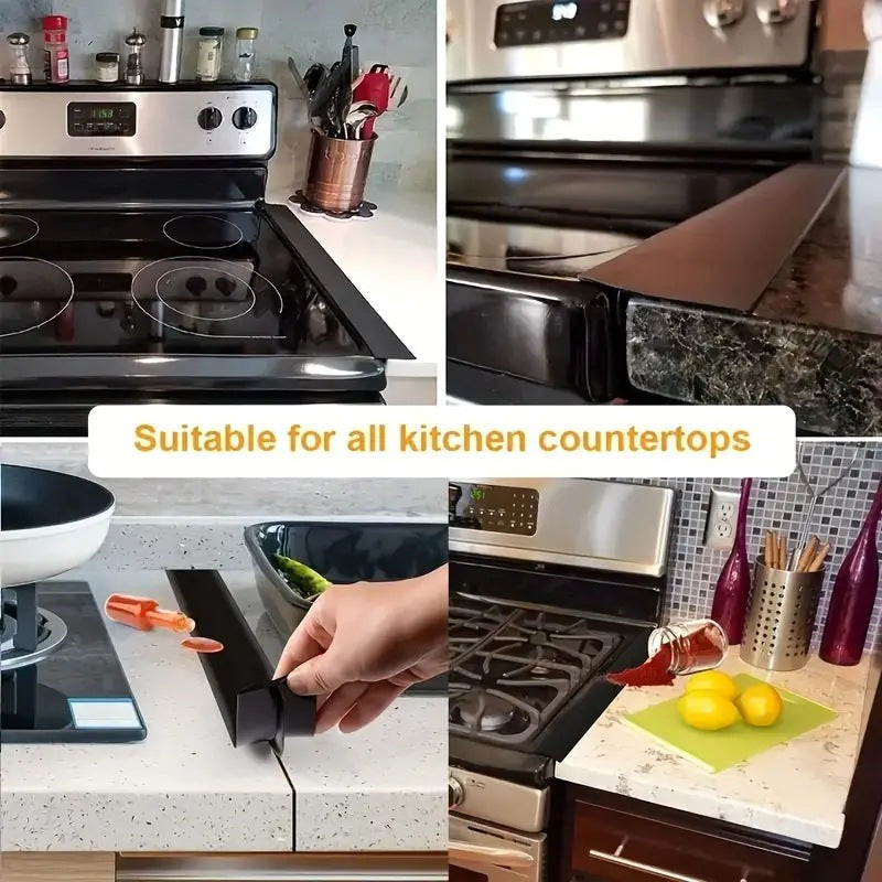 Self Adhesive Kitchen Countertop Gap Cover Strip Silicone Seal Tape Oil Stain  for Stove Sink